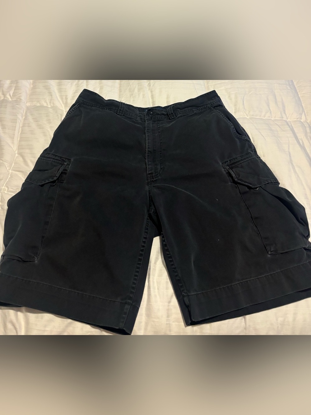 Vintage Ralph Lauren Polo Chino 67 Black Cargo Shorts Size 35